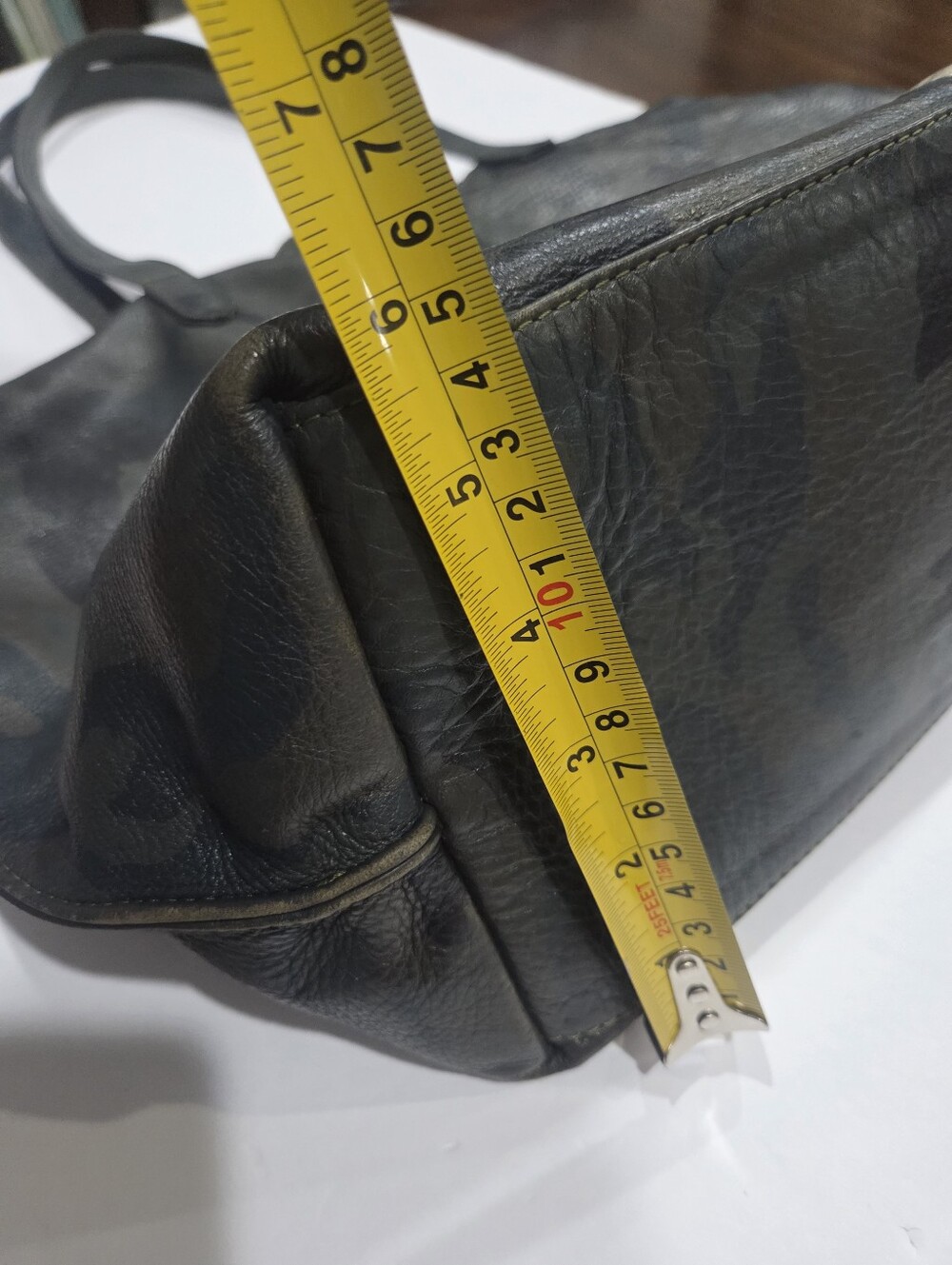Positive Element Leather Tote Bag with Metallic Stripe - Black/Camo - Picture 7 of 9